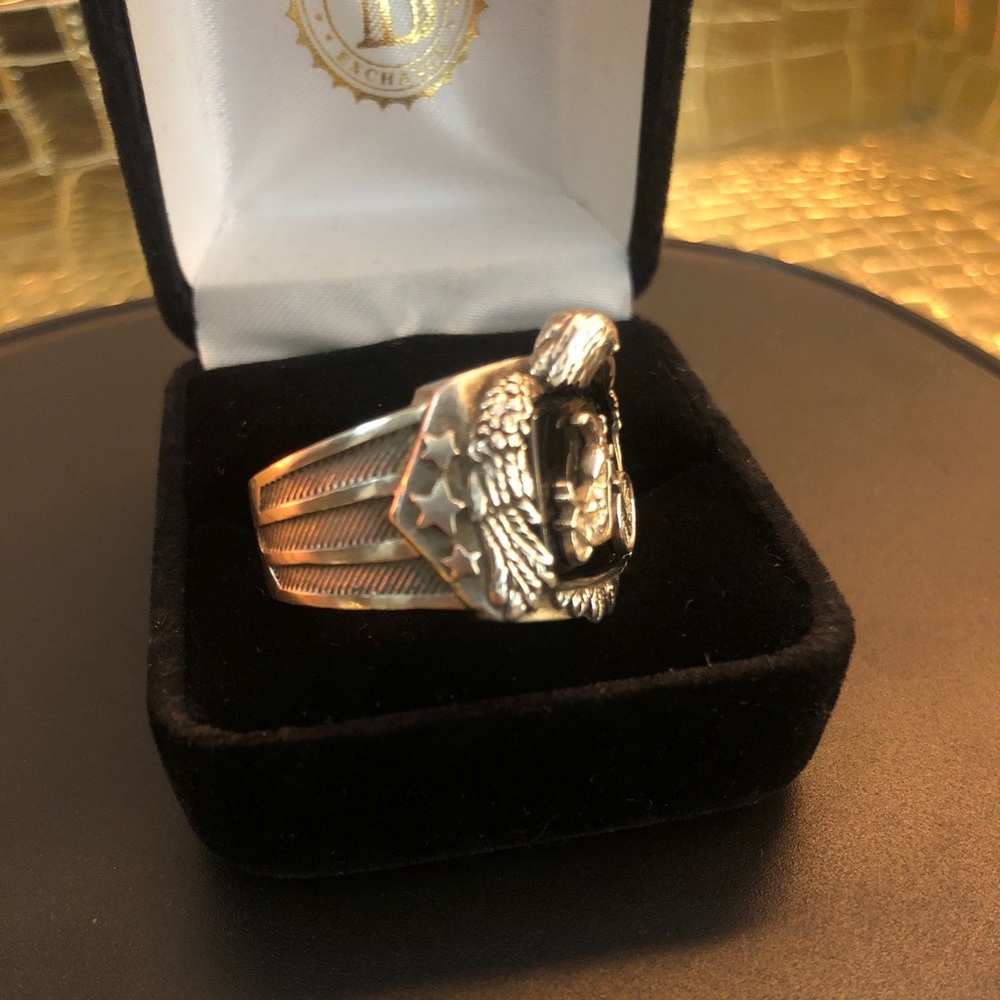 🏍 Silver & Onyx Motorcycle Ring - Picture 9 of 13